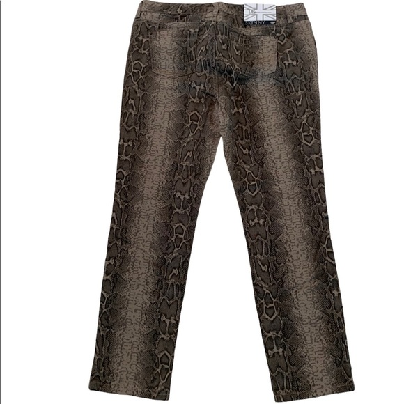 French Connection Python Chic Beige Crease Lightening Skinny Pants Size … - Picture 3 of 17